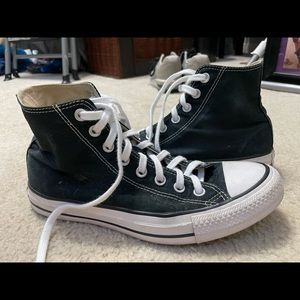 Black converse all star chuck taylor high tops 🖤